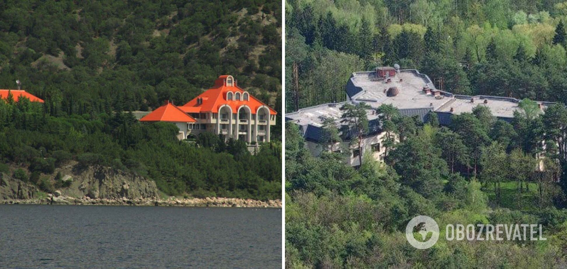 Зліва дача Горбачова у Криму, а справа резиденція у Москві