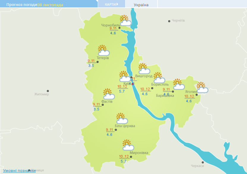 Погода в Киеве и области