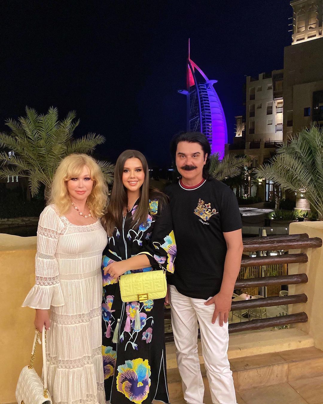 Марина, Диана и Павел Зибров на отдыхе в Дубае