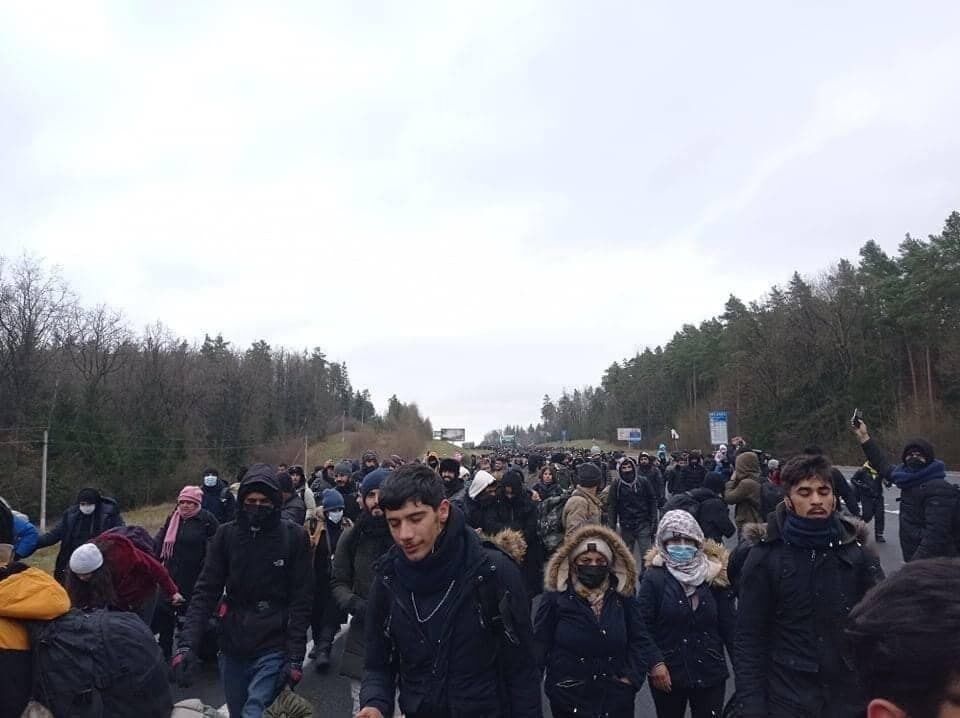 Біженці з Іраку на кордоні Білорусі з Польщею