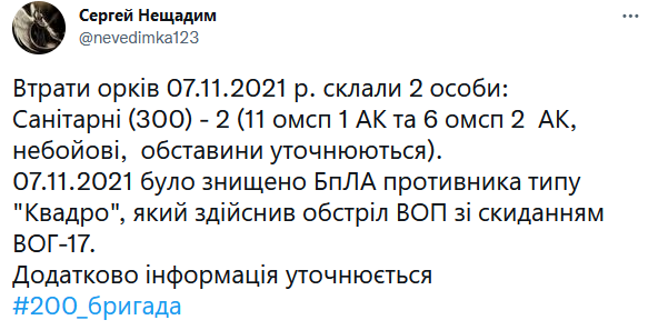 Скриншот поста Сергея Нещадима в Twitter
