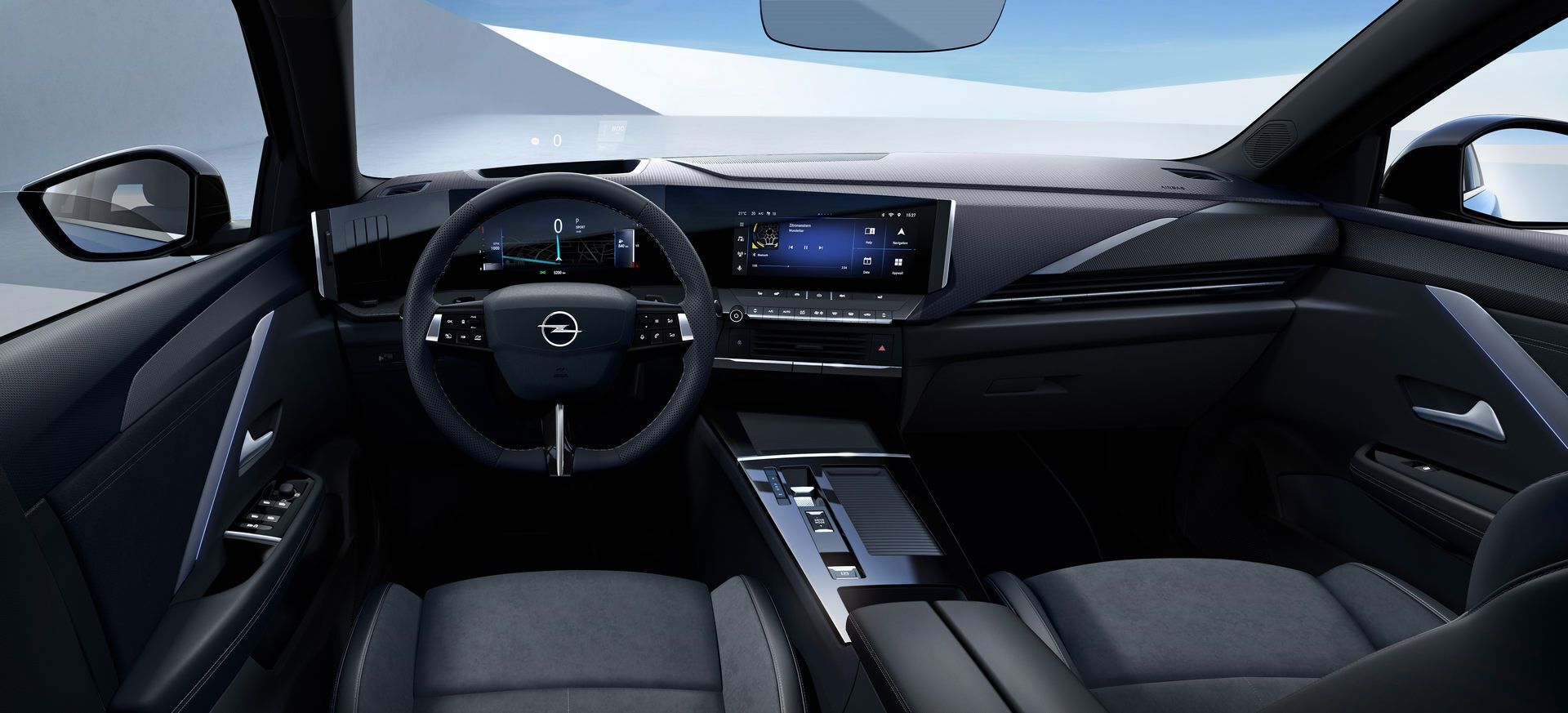 У салоні автомобіля використовується повністю цифровий кокпіт Pure Panel із двома 10-дюймовими екранами
