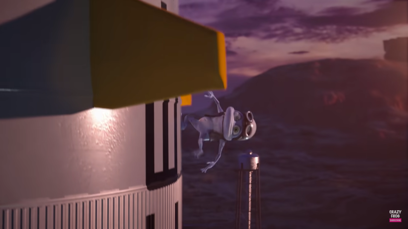 Crazy Frog бежит по ракете SpaceY