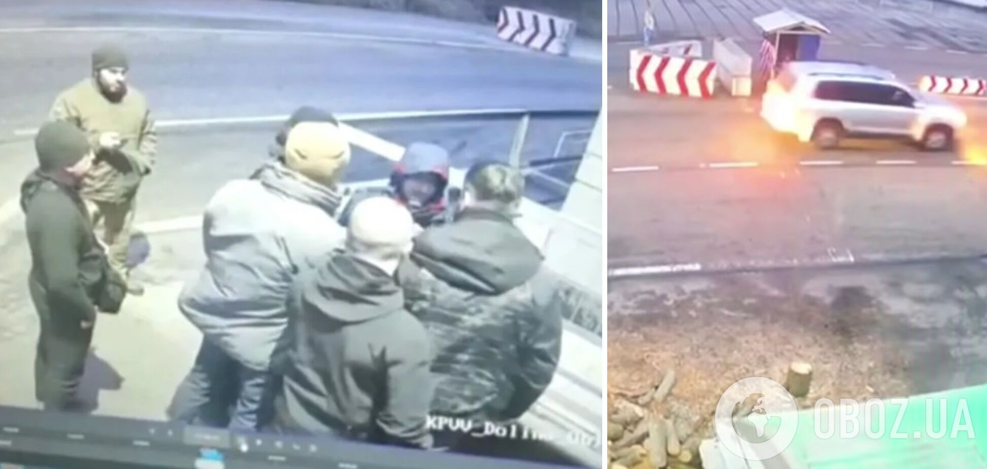 Кадры по видео инцидента на блокпоста "Долина" при въезде в Донецкую область