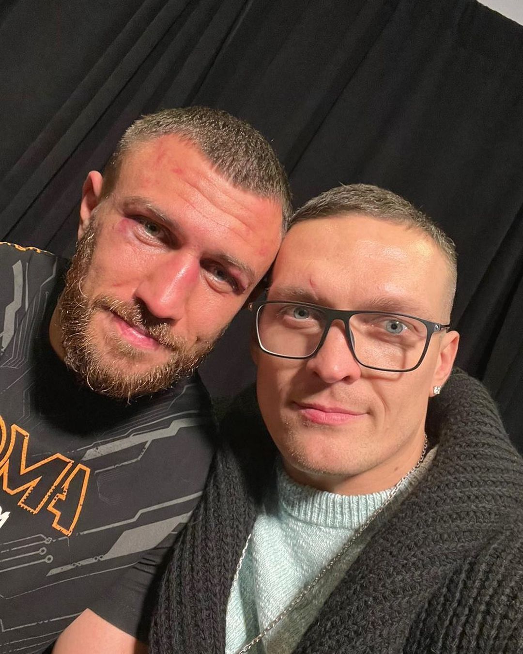 Ломаченко и Усик после победы первого над Комми.
