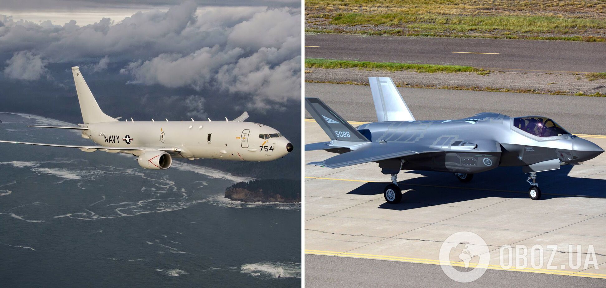 Слева – Boeing P-8 Poseidon; справа – F-35 Lightning II
