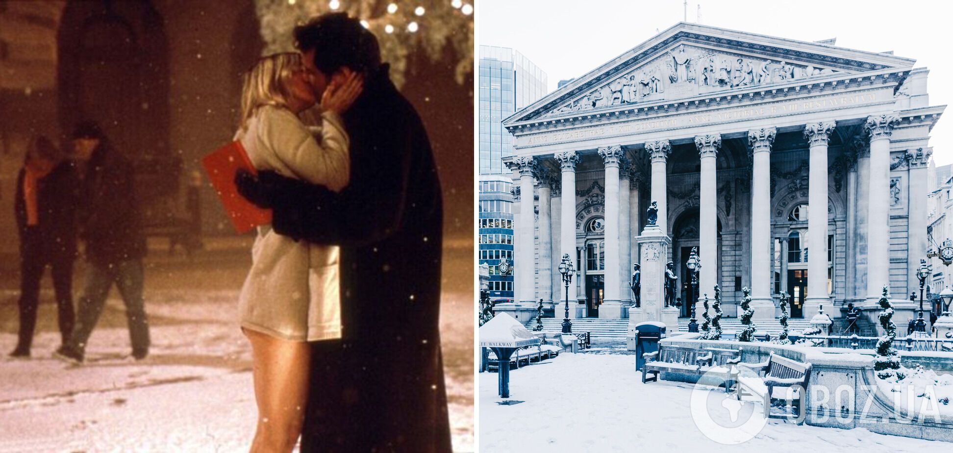Культовый поцелуй снимали у Королевской биржи.