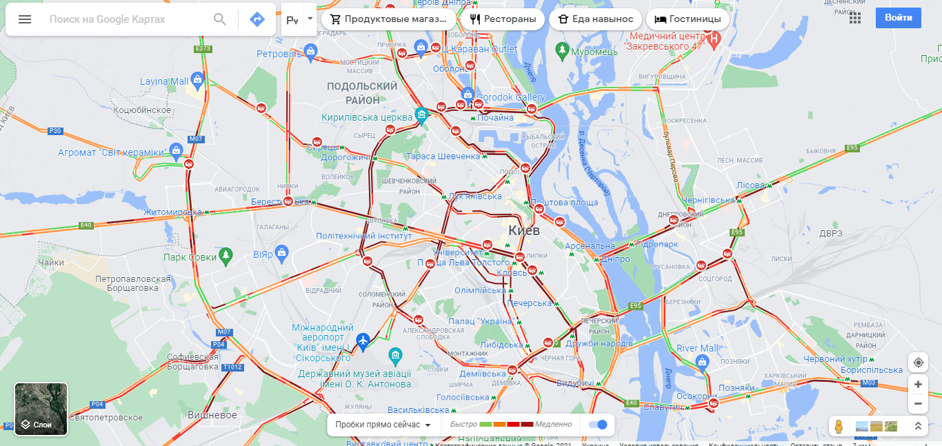 Пробки в Киеве 20 декабря