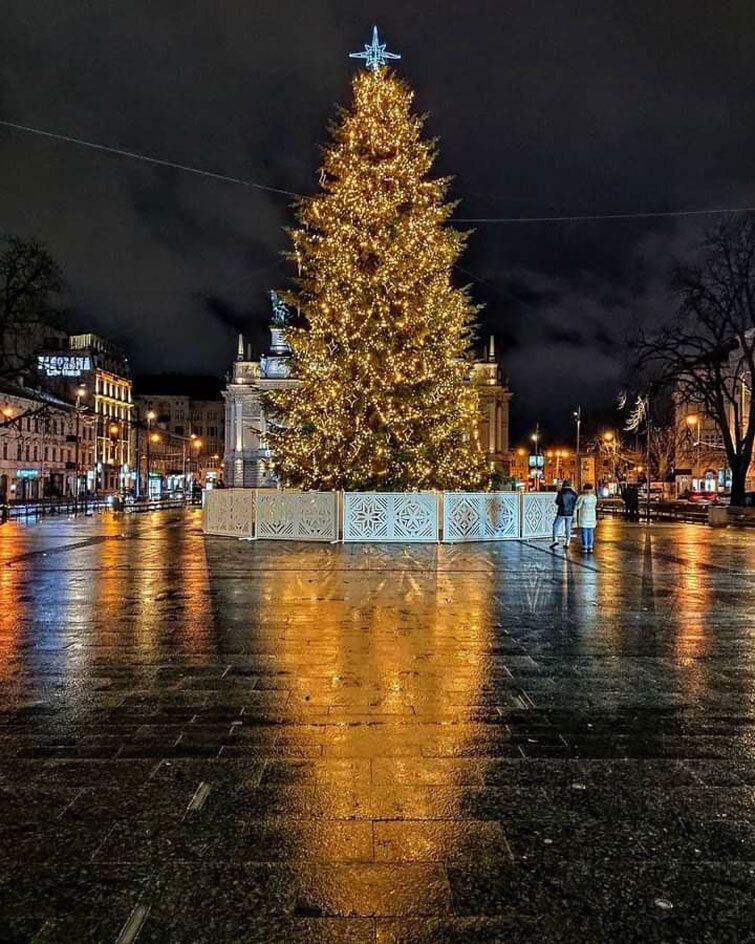 Золоті кулі та 3D-підсвічування на мільйони гривень: як виглядають ялинки у різних містах України