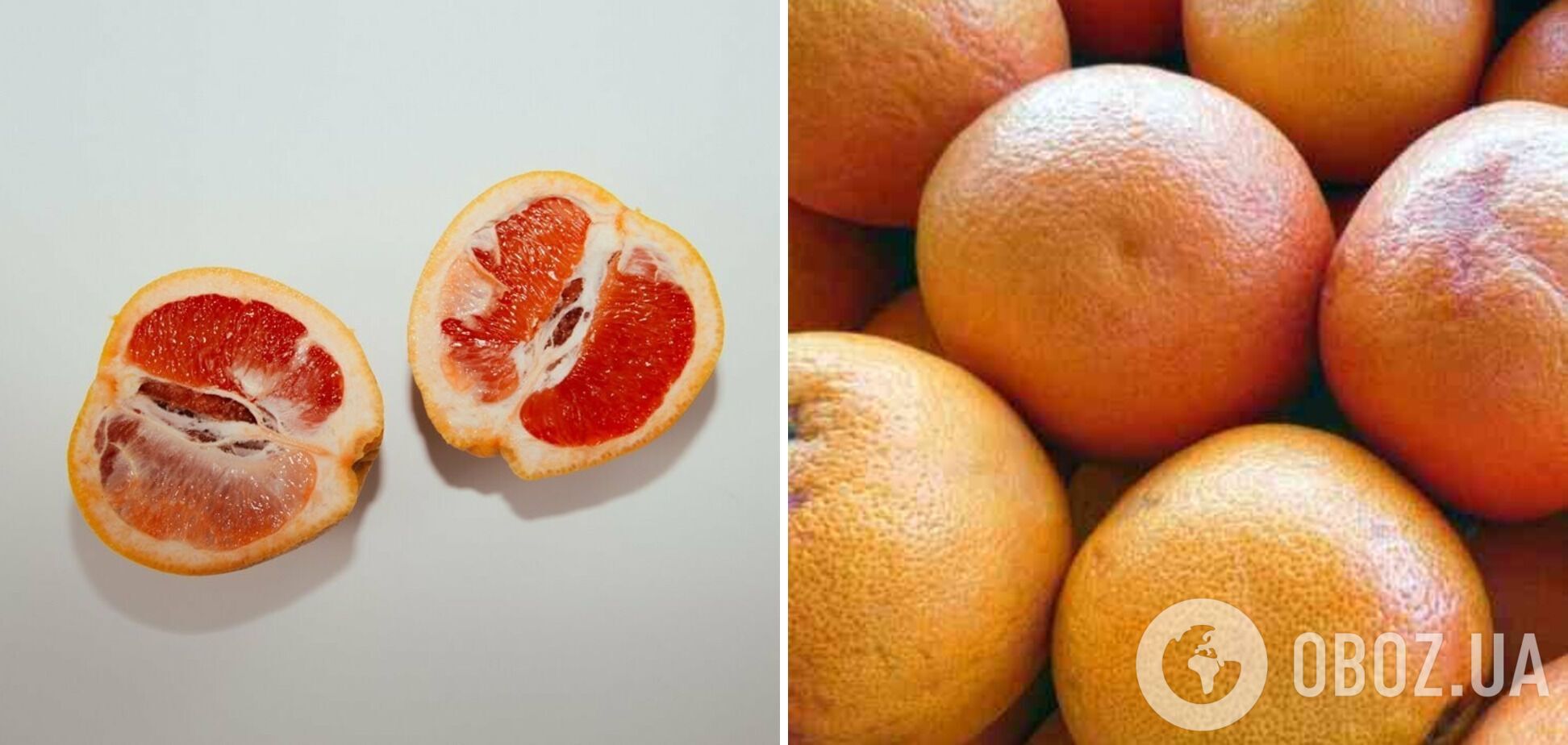 Спелый грейпфрут имеет насыщенный цвет и равномерную форму