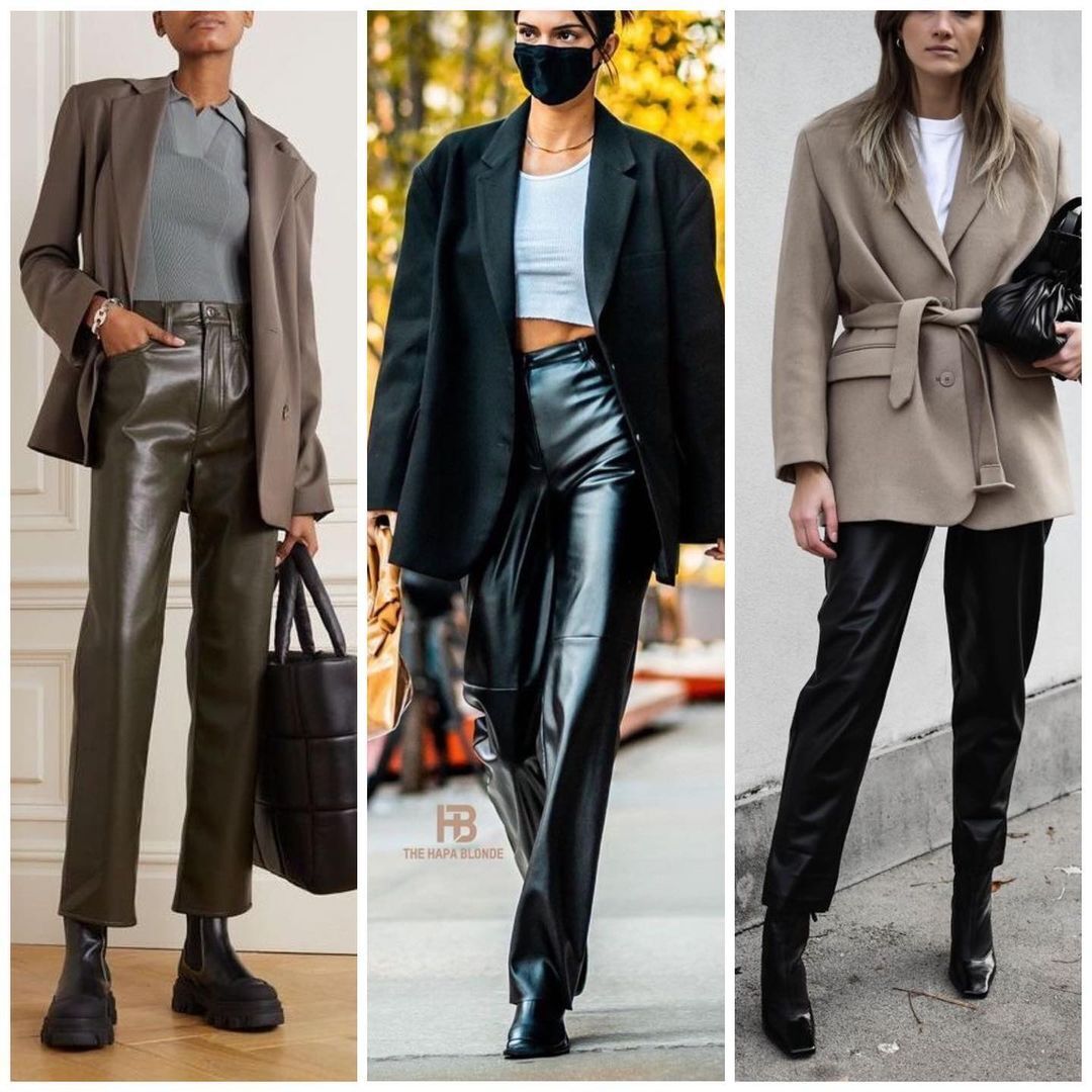 Шкіряні штани з жакетом.