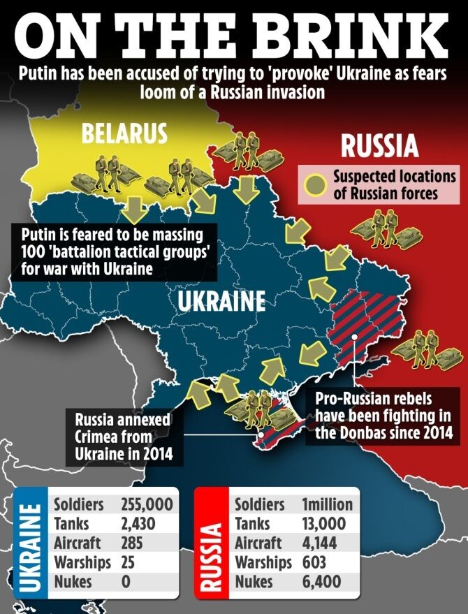 Карта вторжения РФ в Украину