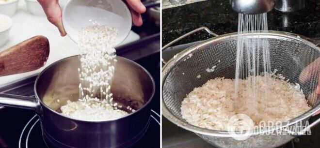 Приготовление риса для пирога
