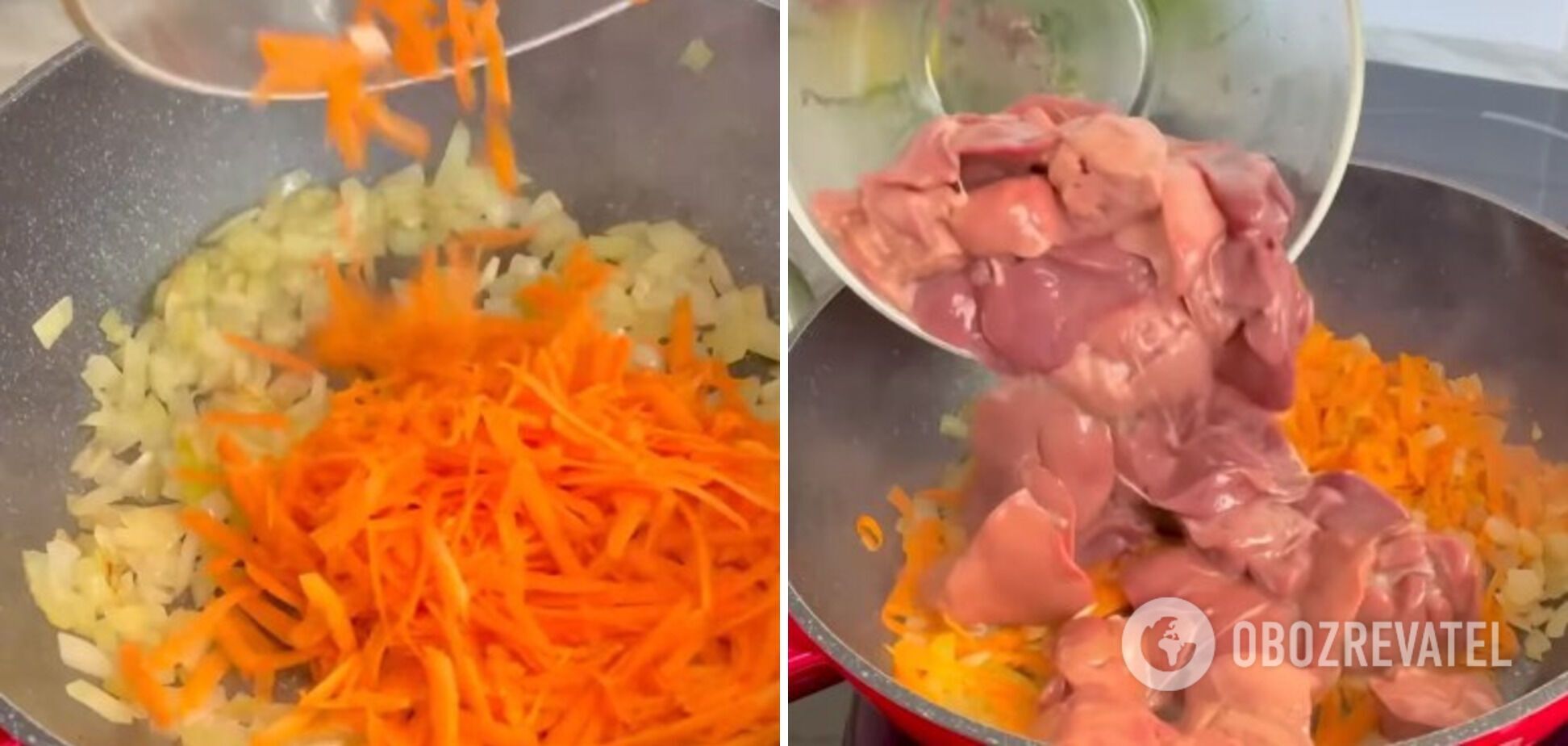 Цибулю, моркву та печінку обсмажте