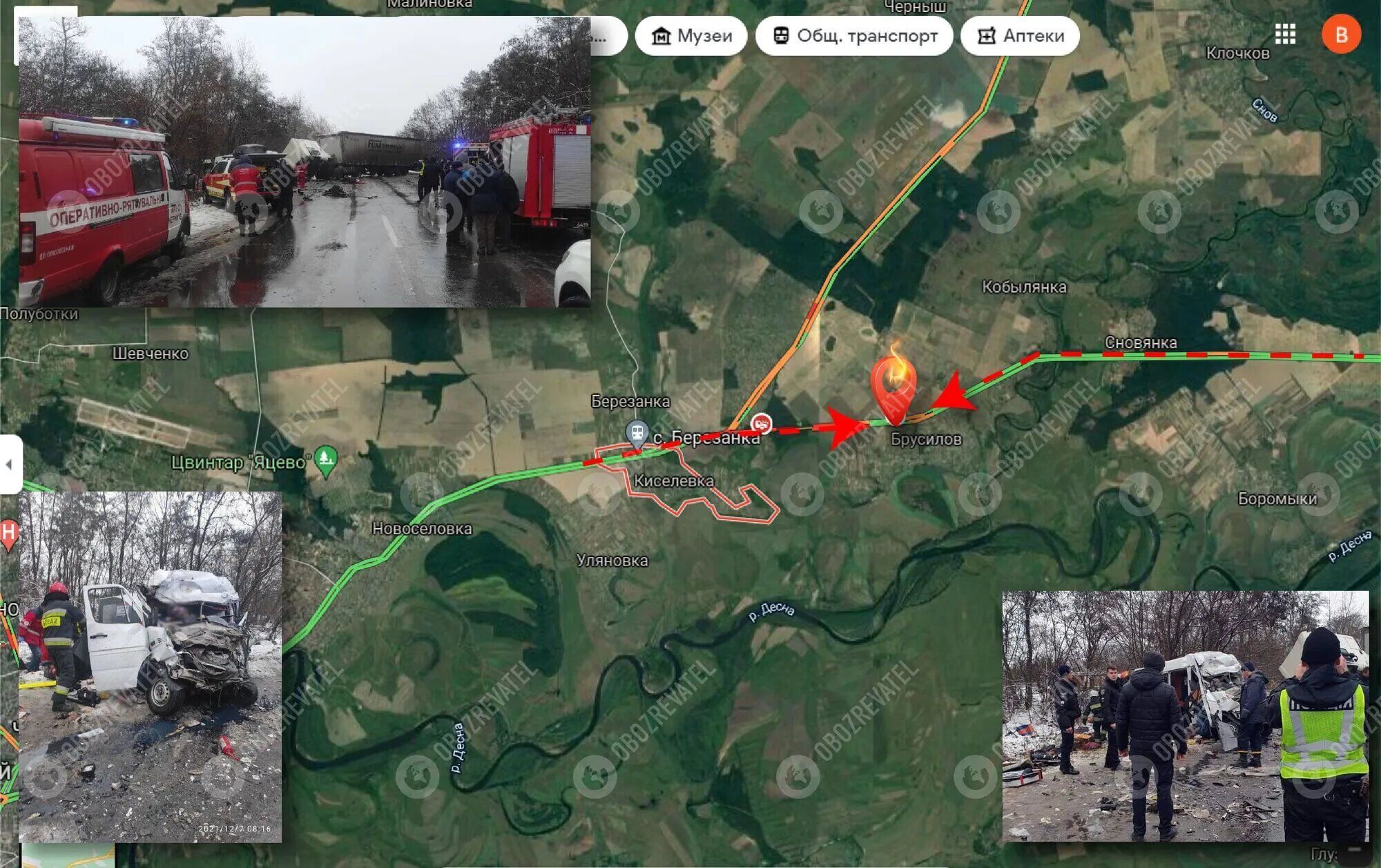 Авария произошла недалеко от села Киселевка Черниговского района