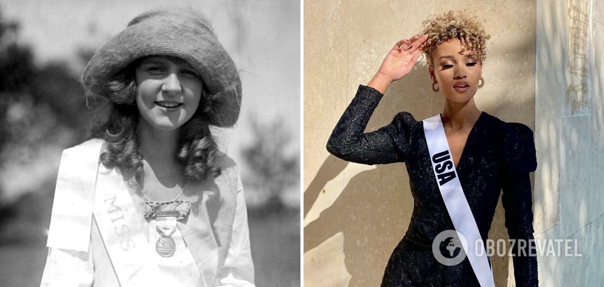 Слева – Мисс США 1921 года, а справа победительница 2021 года.
