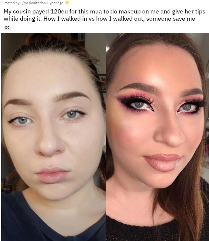 Девушка так и не научилась делать макияж после такого мастер-класса