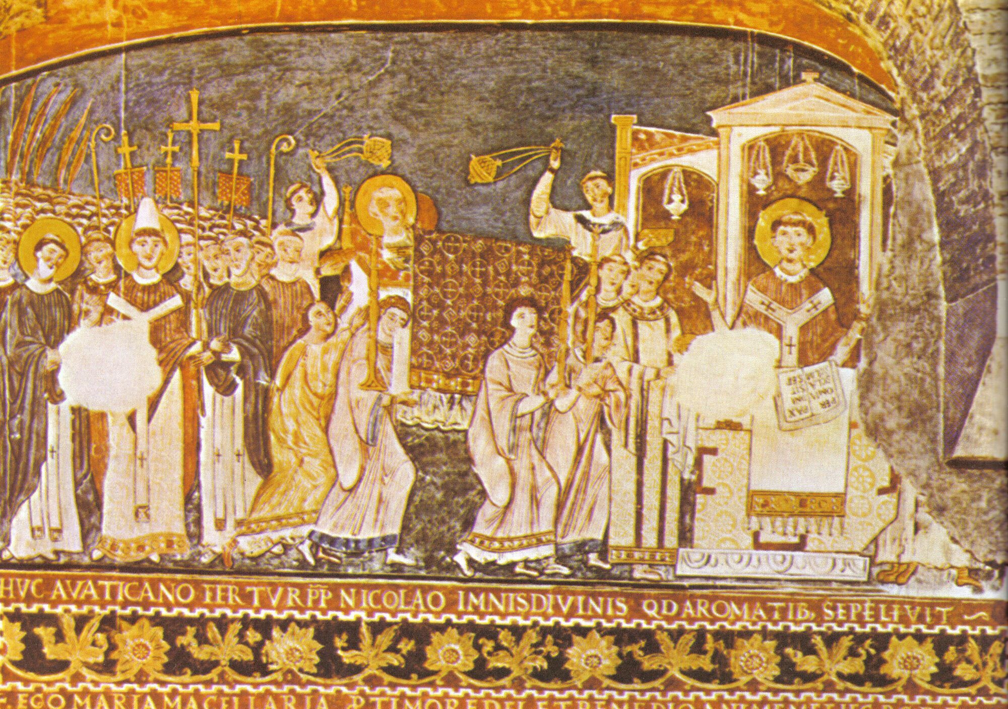 Святые Кирилл и Мефодий в Риме. Фреска в Сан-Клементе