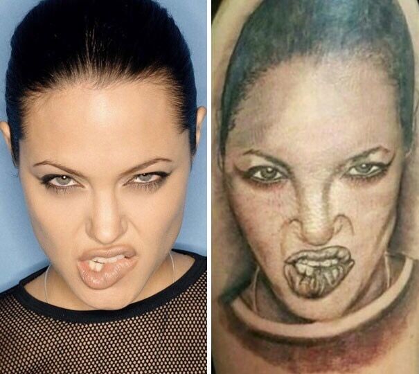 Любовь к Анджелине Джоли вылилась в неудачное изображение тату-мастера на теле.