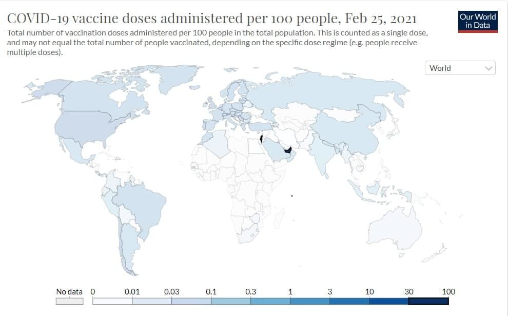 В Израиле есть более 90 доз вакцины на 100 человек