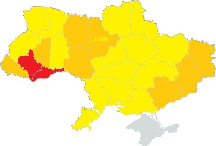В Кабмине подтвердили "красный" статус Черновицкой области: в зоне риска еще семь регионов