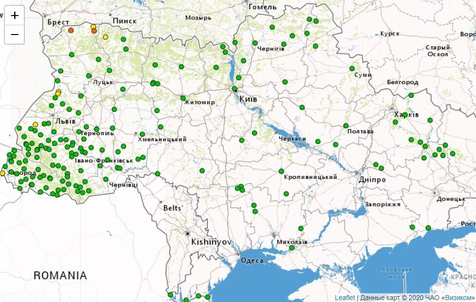 Оценка опасности гидрологической ситуации на реках Украины в створах гидрологических постов