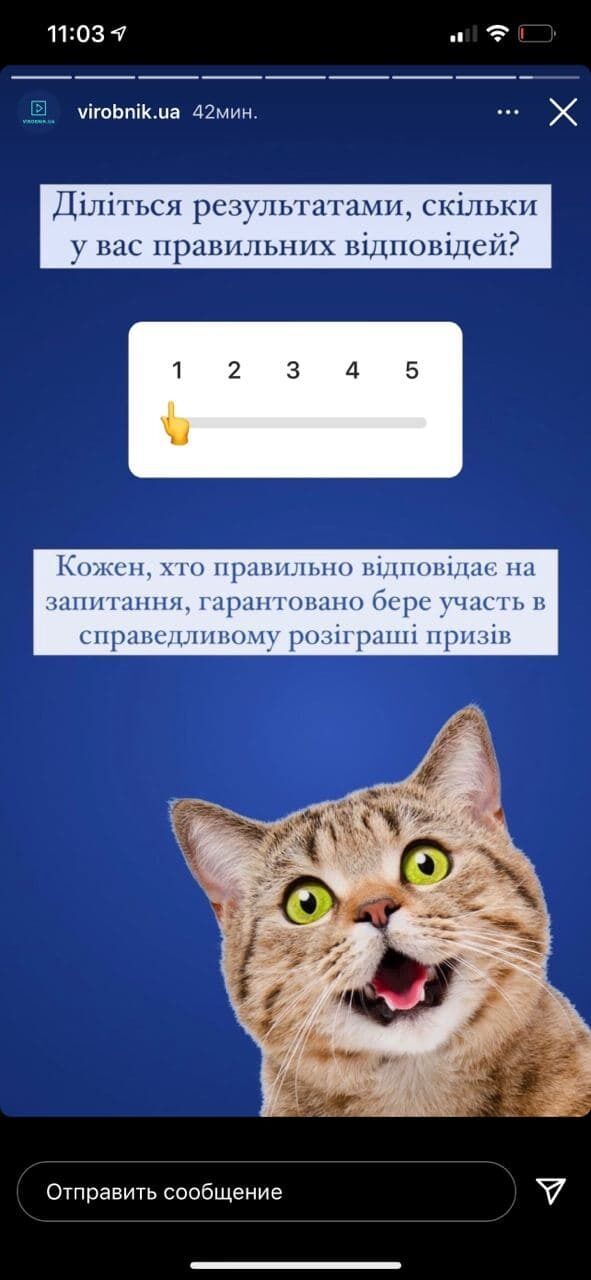 Проєкт "Виробник" пропонував своїм підписникам у соцмережах Instagram і Facebook пройти нескладне тестування