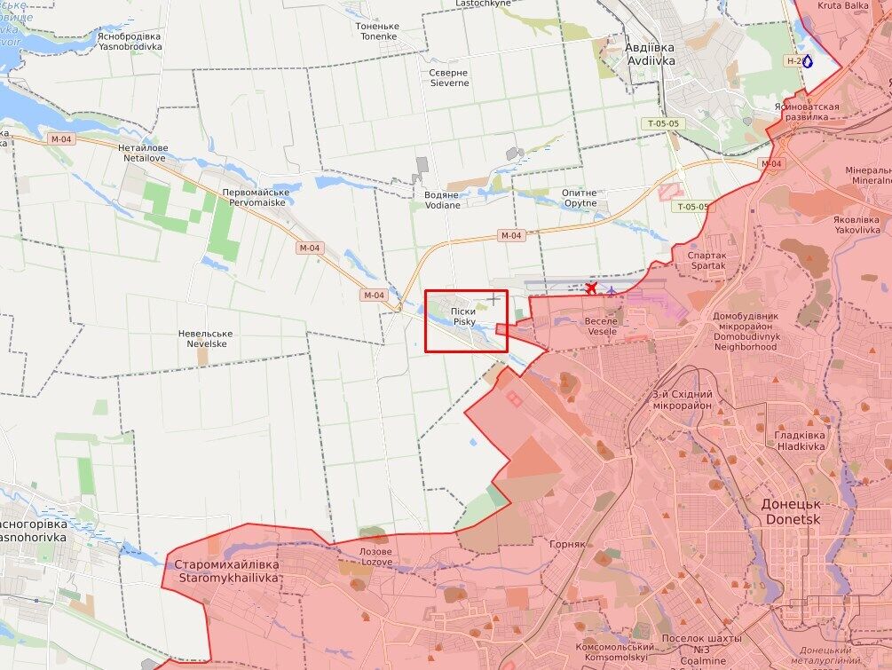 Обстрел в районе населенного пункта Пески.