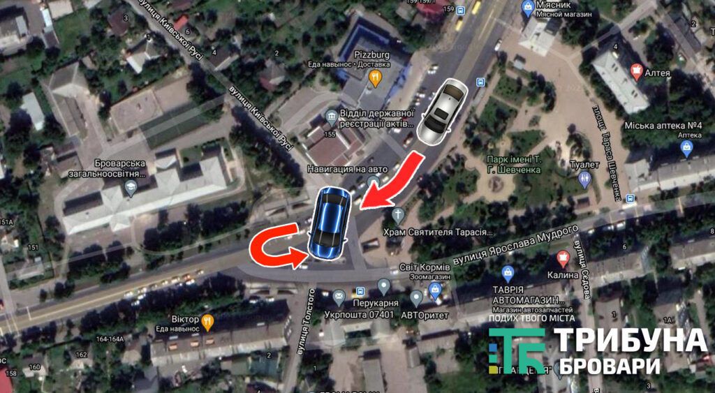 Авария произошла на ул. Киевской в районе Развилки в Броварах