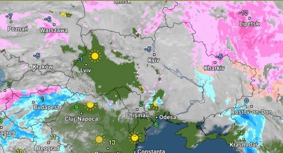 Два циклона принесут осадки и похолодание в Украину.