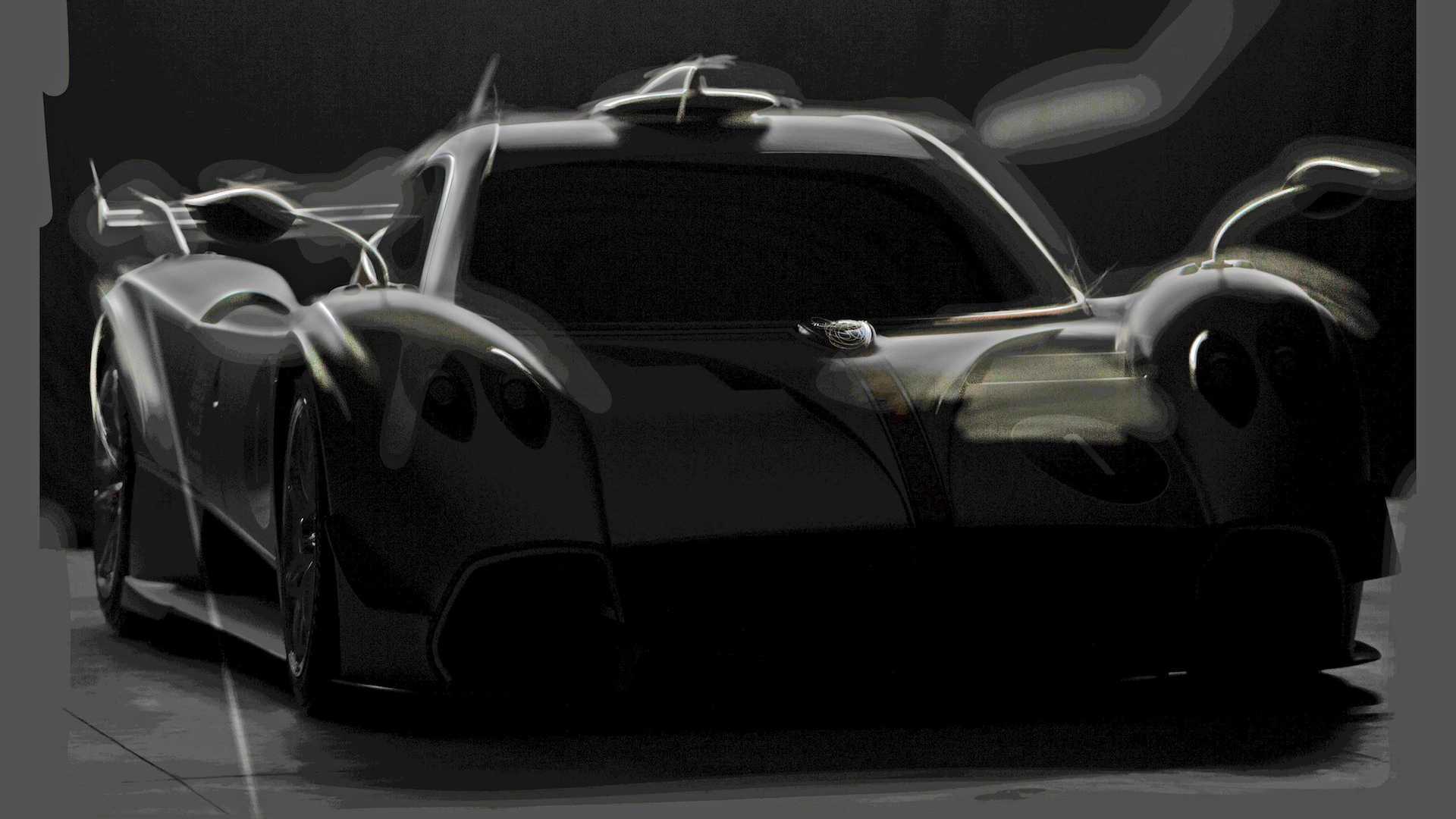 Відредаговане тизерне зображення Pagani Huayra R