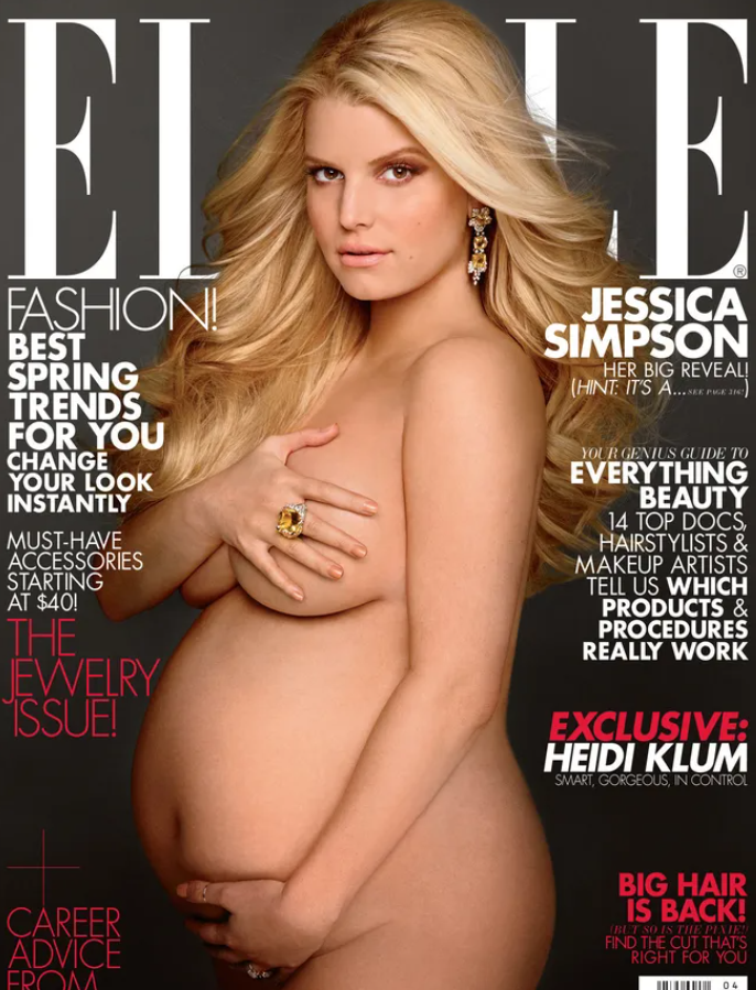 Джессика Симпсон украсила обложку Elle во время первой беременности