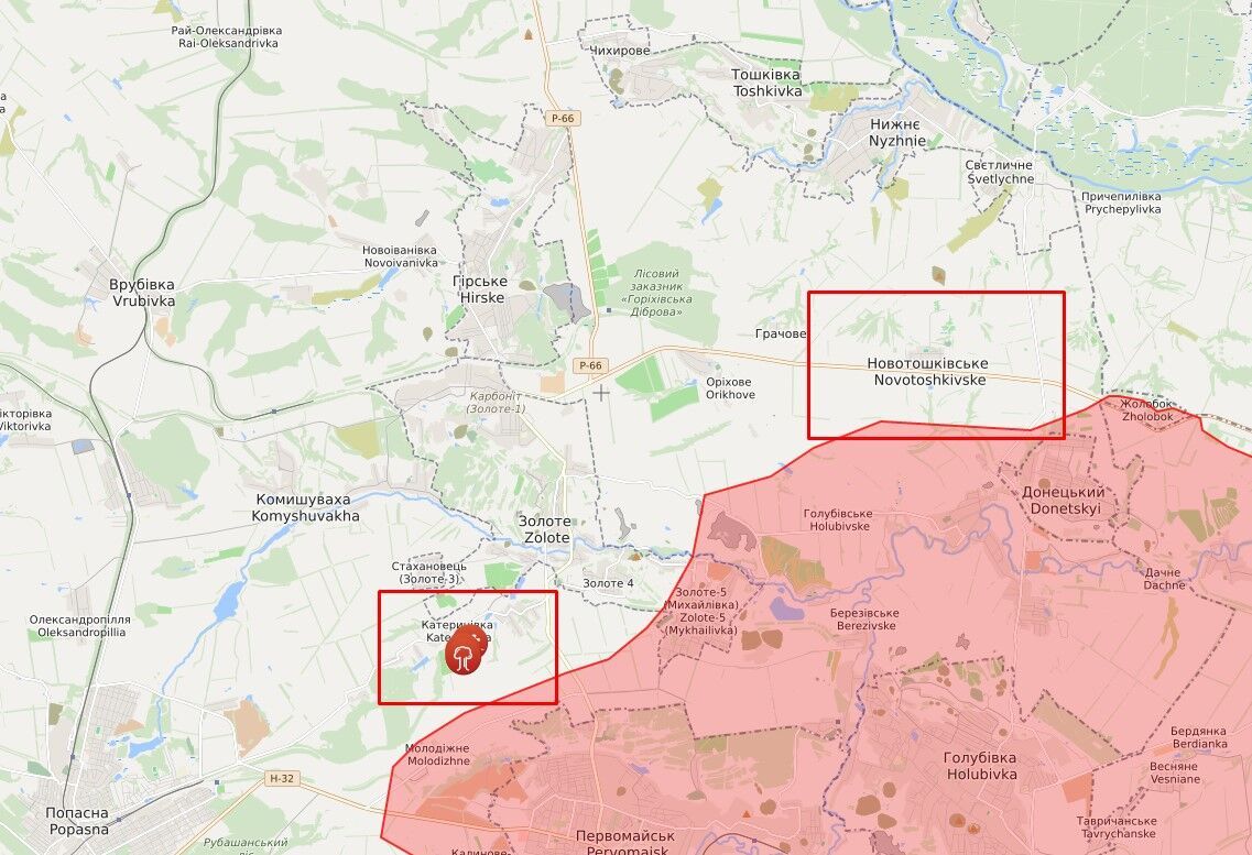 Российское вооружение нашли в Катериновке и Новотошковском.