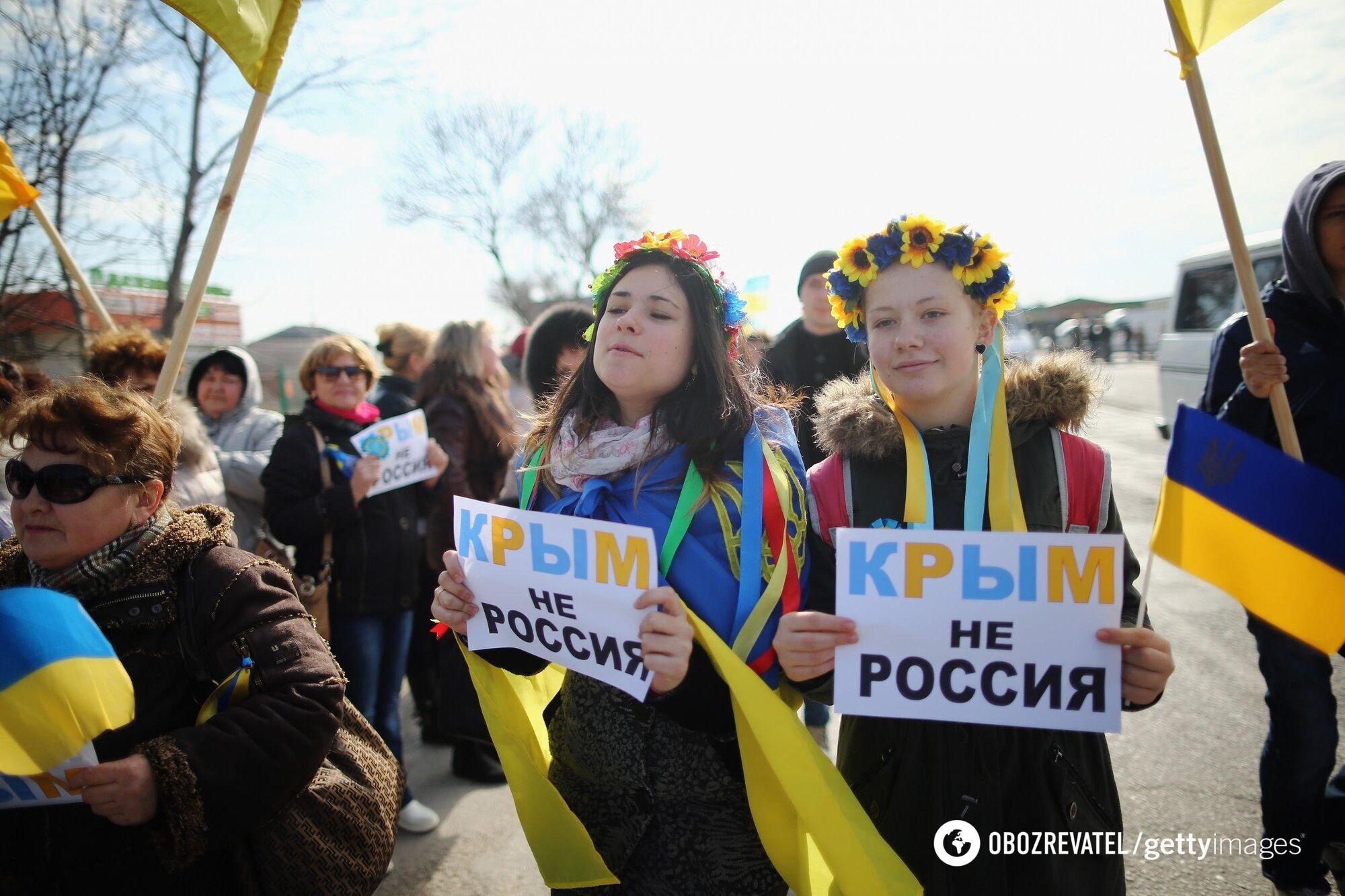 Акция протеста против лжереферендума в Крыму, 14 марта 2014 года, Симферополь