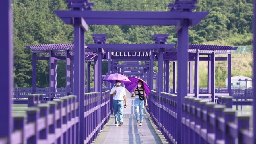 Разукрашенный мост в Южной Корее