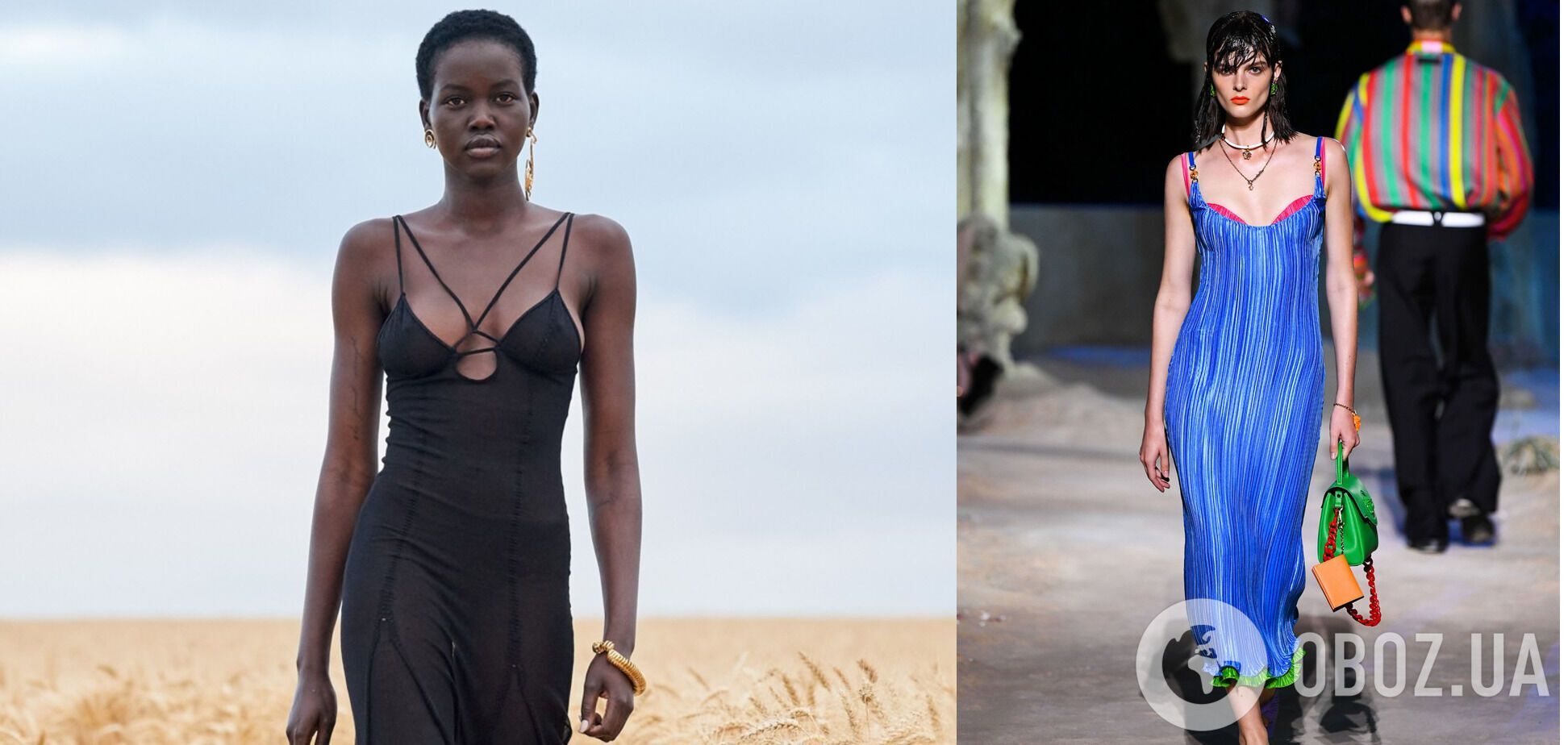 Платья на бретелях выглядят очень соблазнительно.