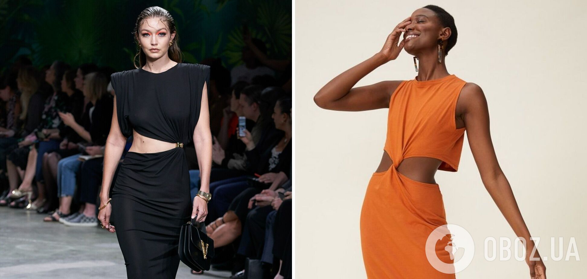 Платье с вырезами на изящных участках тела – тренд 2021.