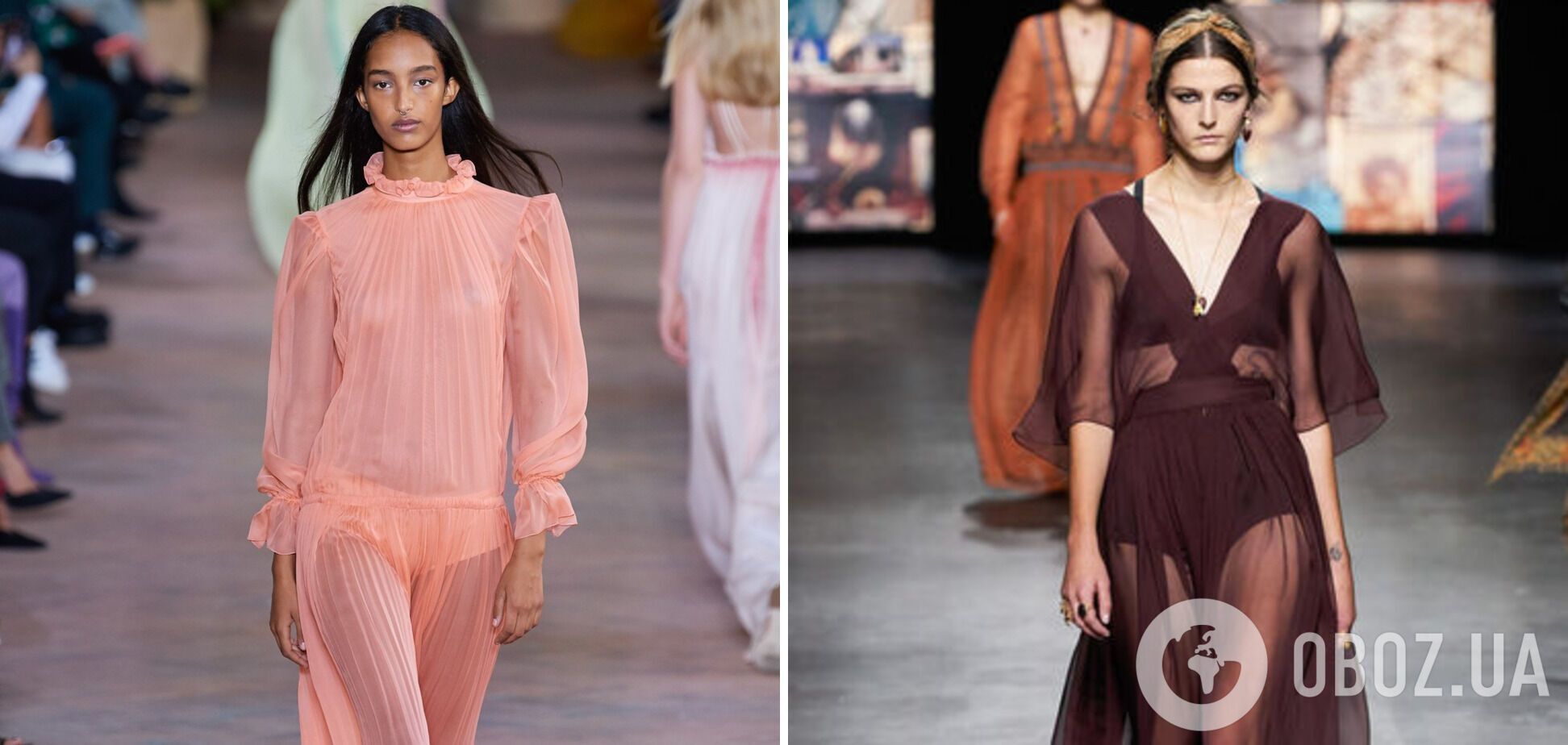 Платья благодаря полупрозрачным фактурам выглядят очень нежно