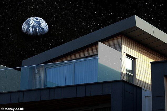 Изображение дома на Луне