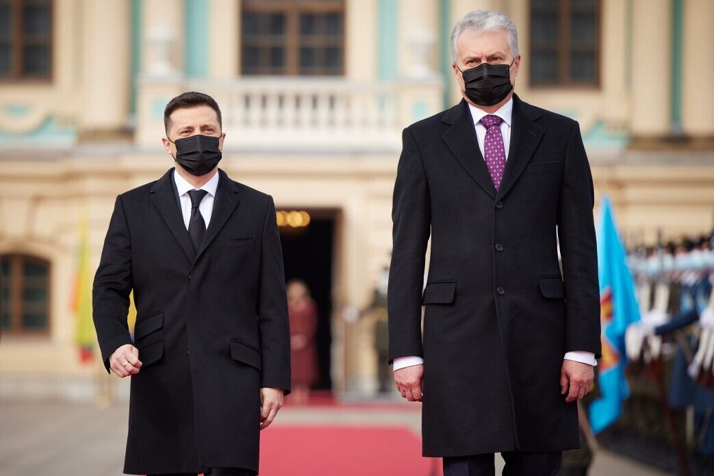 Лидеры Украины и Литвы Владимир Зеленский и Гитанас Науседа