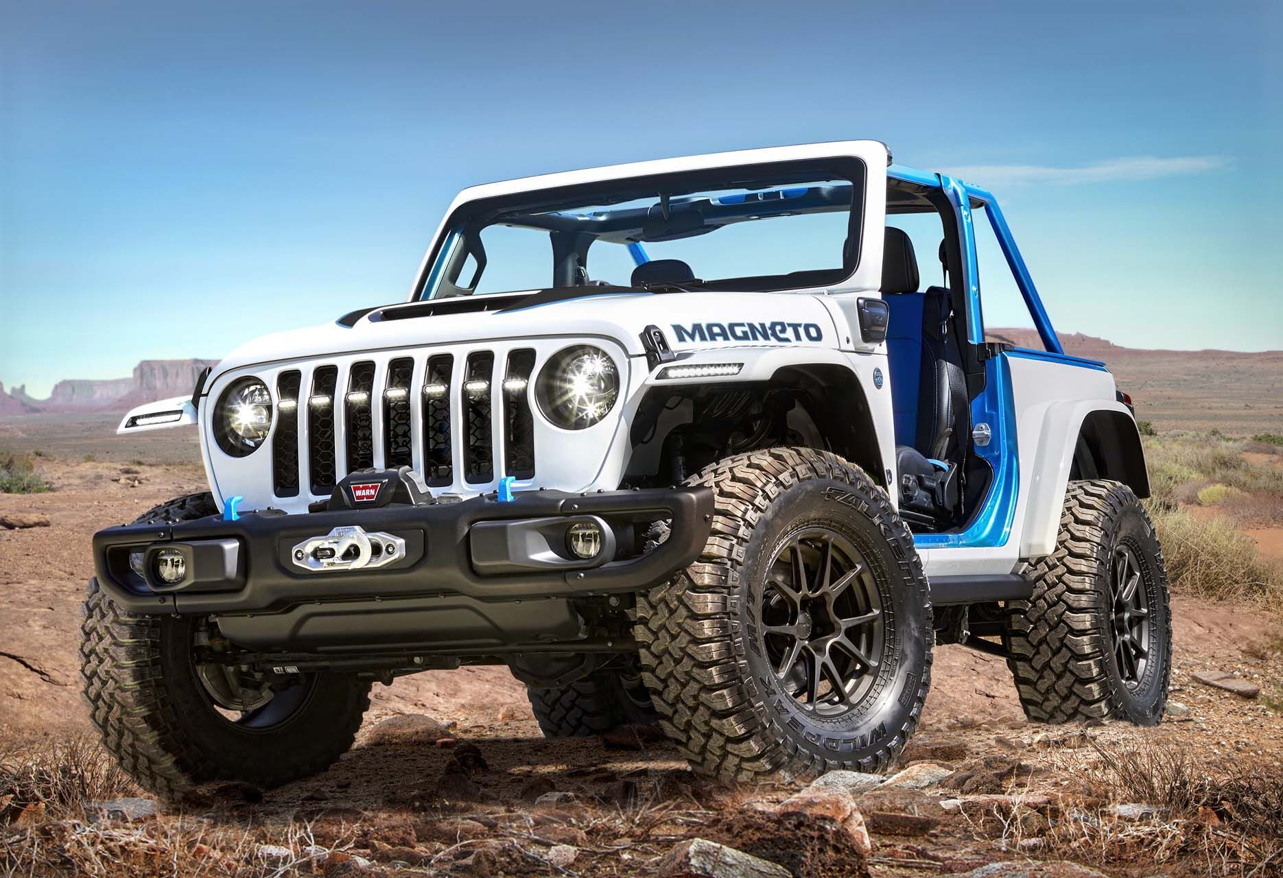 Wrangler Magneto оснащен электрическим силовым агрегатом с отдачей 285 сил и 370 Нм