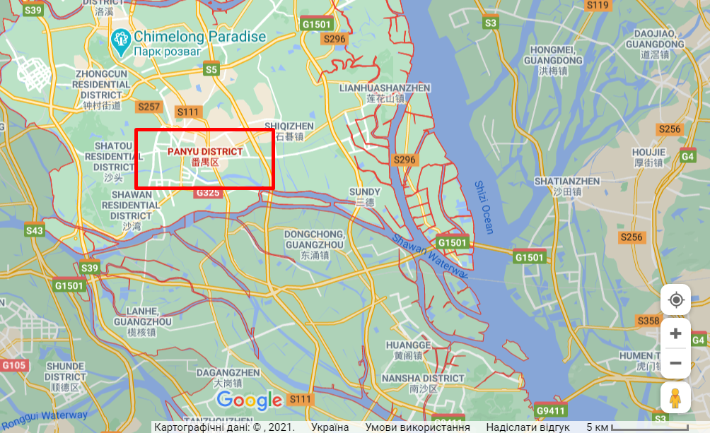 Карта місця, де трапився теракт у Китаї