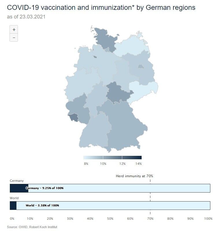 Карта вакцинації в Німеччині.