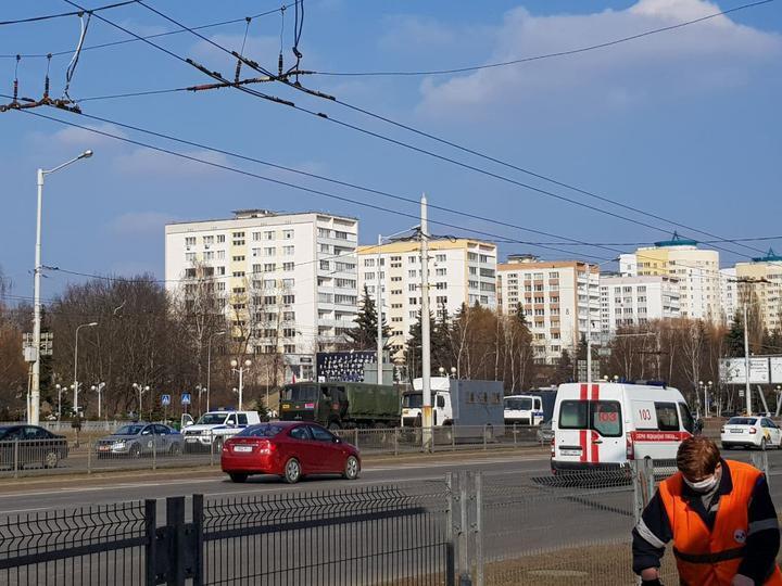 Спецтехніка силовиків в Мінську.