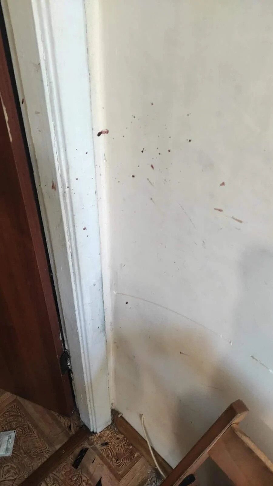 По данным СМИ, стены и пол в квартире Мандича были испачканы кровью