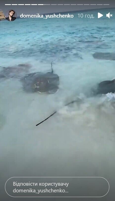 Доменика Ющенко показала, как на нее "напали" скаты.