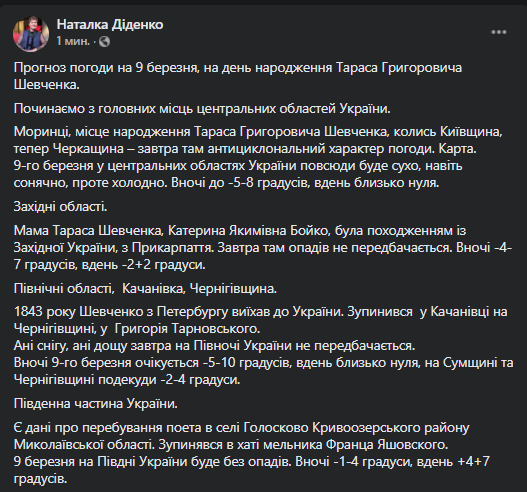 Синоптикиня попередила про морози до мінус 10 в Україні. Карта