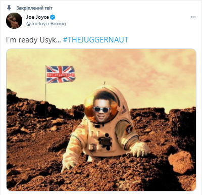 Джойс готовий битися на Марсі