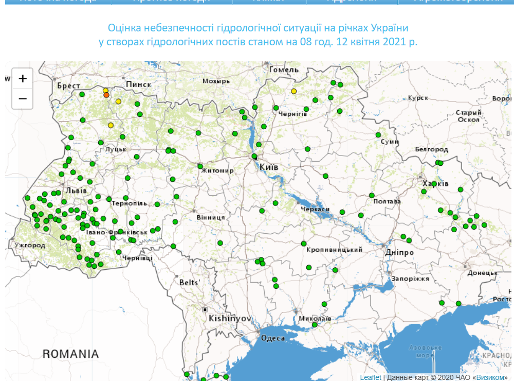 Підйом рівня річок в Україні
