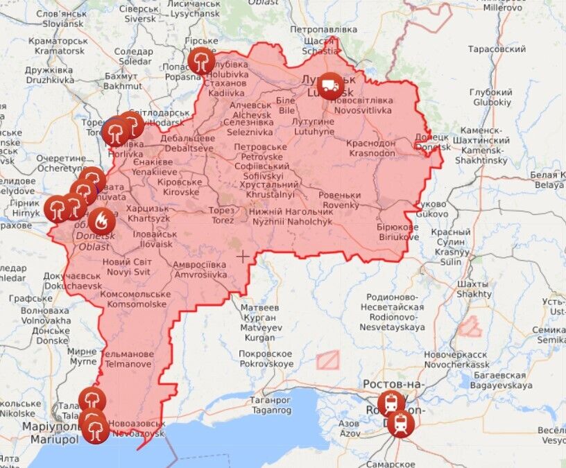 Мапа війни на Донбасі